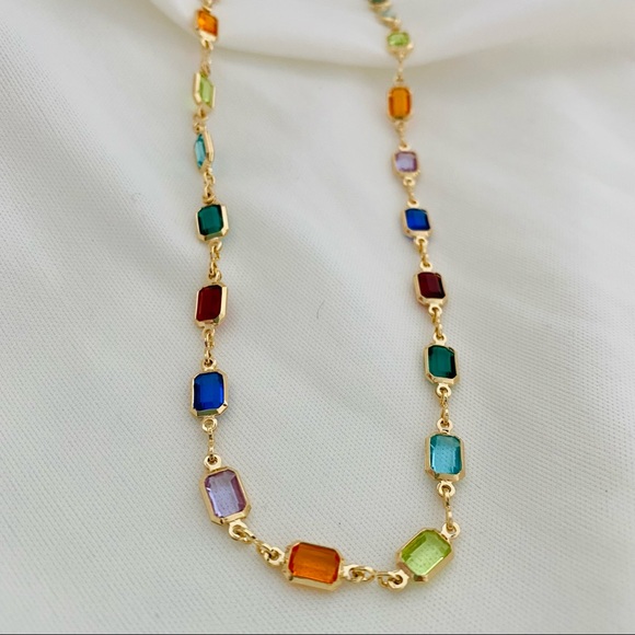 Multicolor Crystal Necklace - Picture 2 of 8